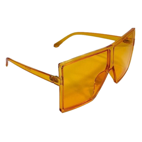 6072 | Orange Square Unisex Sunglasses - Picture 2 of 5